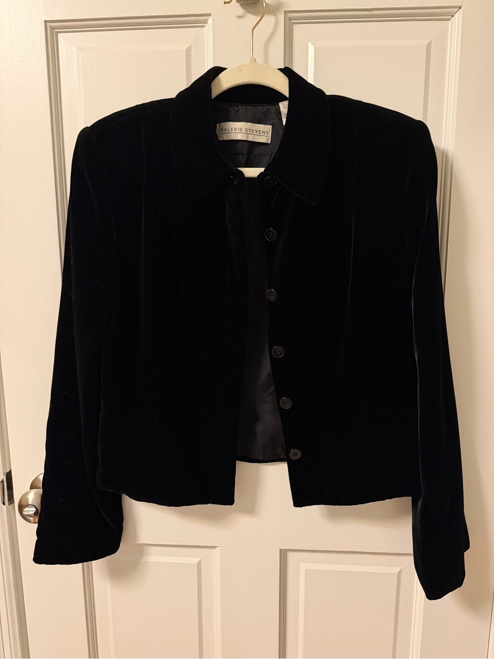 Whimsigoth Black Velvet Button-Front Jacket